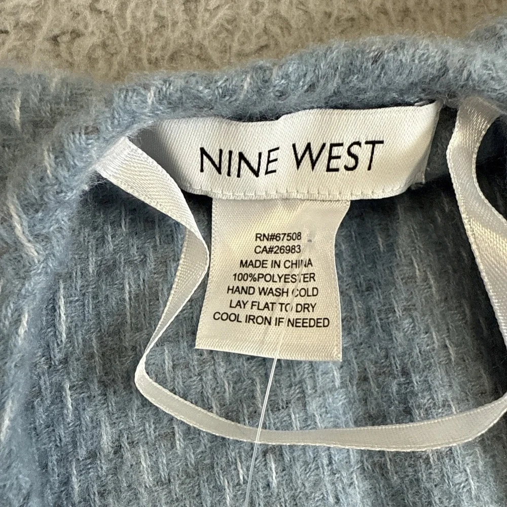 Nine‎ West Shawl Womens One Size Blue Plaid Cover Up Scarf Soft New With Tag